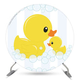 Niedlich Gelb Ente Blase Runden Babydusche Hintergrund
